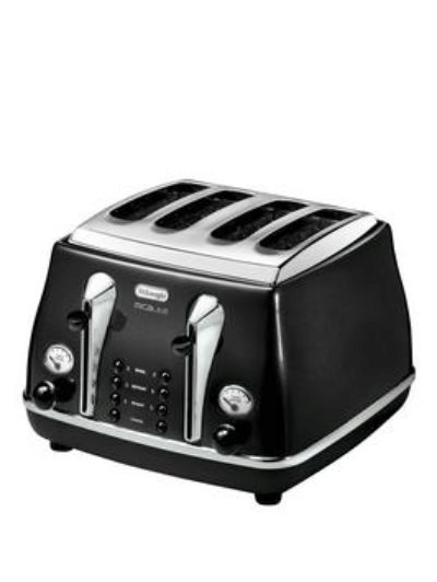 Delonghi Ctom4003 1800 Watt Micalite Icona 4-Slice Toaster - Black